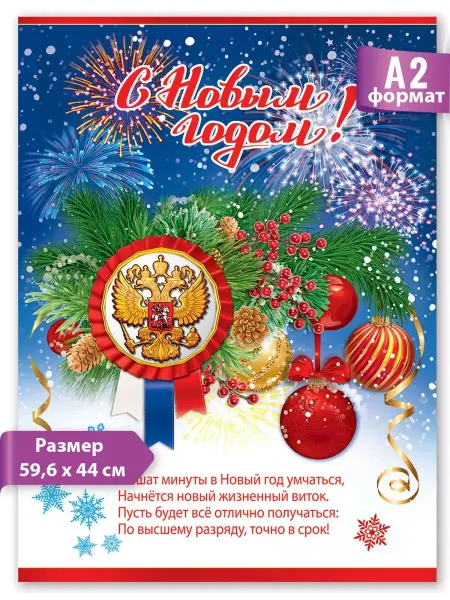 ТМ праздник Плакат новогодний большой 2027 год с РФ символикой