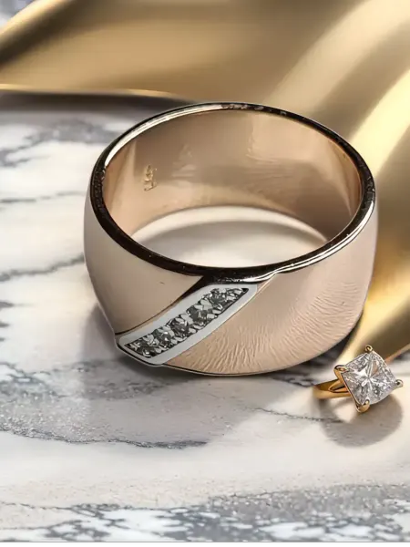 Fallon Jewelry Кольцо женское широкое с камнями из медицинского сплава