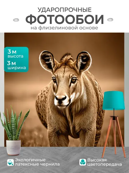 LotsPrints Фотообои "Животные в стиле сепия" 3x3м