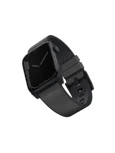 Ремешок UNIQ Straden для смарт часов Apple Watch 44 45 46 49 мм водонепроницаемая натуральная кожа и силикон, серый