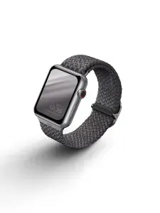 Ремешок UNIQ Aspen для смарт часов Apple Watch 44 45 46 мм текстильный плетеный, темно-серый