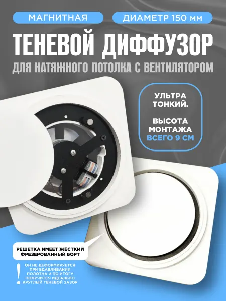 Теневая вентиляционная решетка со встроенным вентилятором
