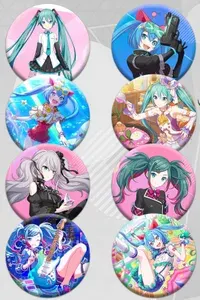 Набор значков 8 шт 44 мм Project SEKAI Проект Секай/ Хатсуне Мику Hatsune Miku