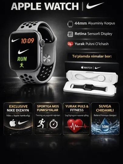 Смарт часы, 44 мм, спортивная версия Smart Watch, фитнес трекер, измерение пульса