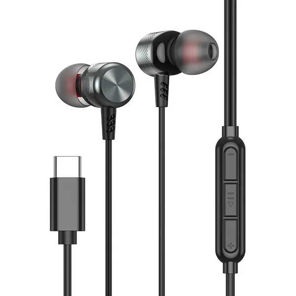 Проводные наушники Deppa Stereo Alum, внутриканальные, с пультом, Type-C, 44211