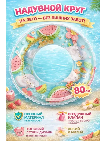 LaicaiMeriya Надувной круг для плавания 80 см
