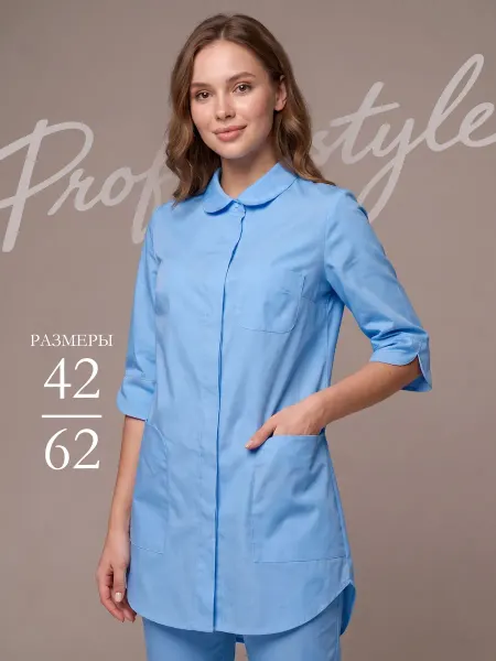 PROFSTYLE Медицинская блуза Профстиль 2-741 в голубом цвете