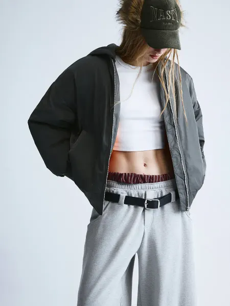 Befree Куртка-бомбер oversize с капюшоном
