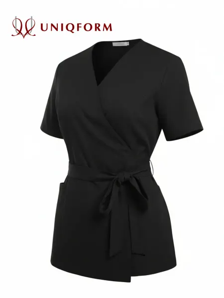 UNIQFORM Рубашка кимоно на запах стрейч медицинская