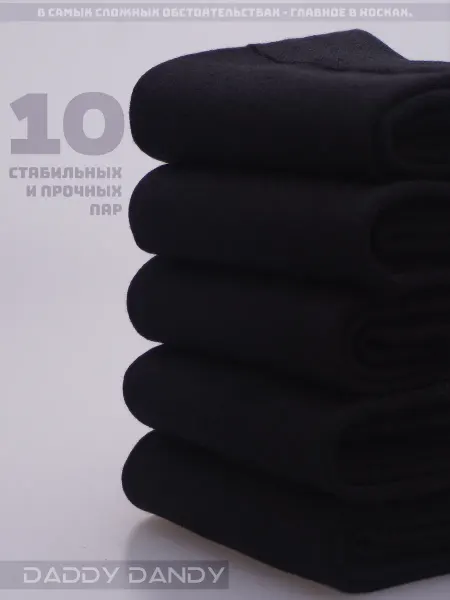 DADDY DANDY Носки мужские черные высокие 10 пар