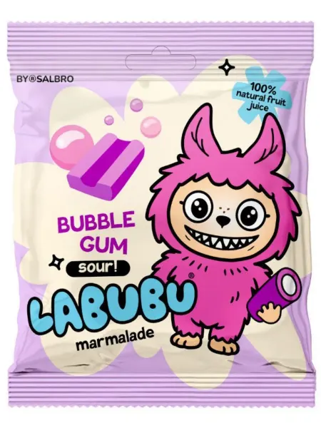 Chi-wa-wa Жевательный мармелад LABUBU Бабл гам кислый карандаш 45г