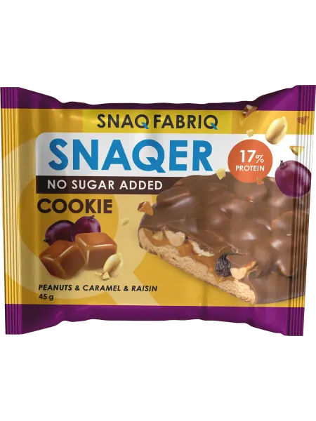 SNAQ FABRIQ Печенье Арахис, изюм и карамель, глазированное, 2шт х 45г
