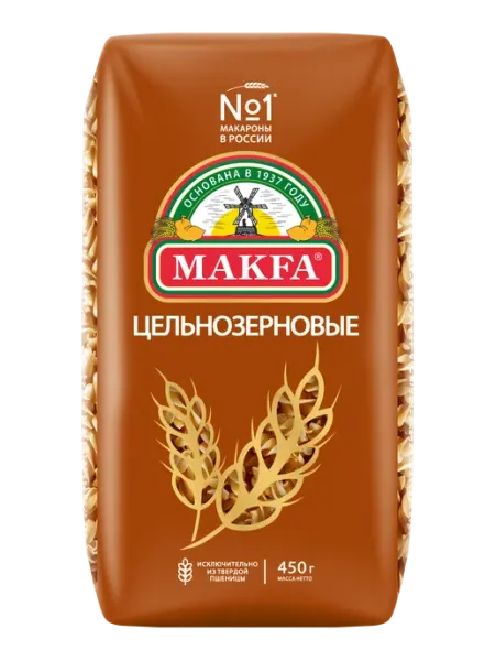 Makfa Макароны "Спирали" цельнозерновые 450 г