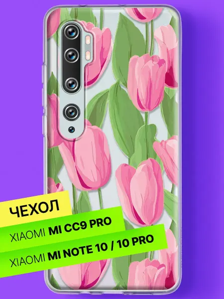 Xiaomi Чехол на Mi Note 10 Mi Note 10 Pro Розовые тюльпаны