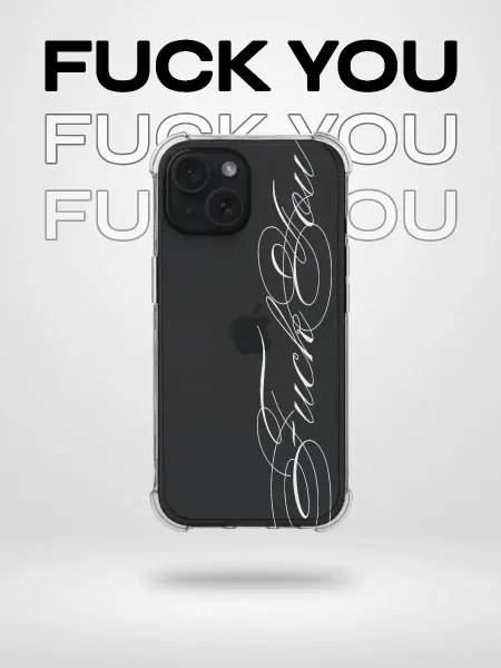 ATW Прозрачный чехол на iPhone 15 с белой надписью Y2K