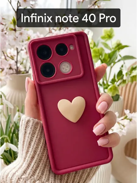Red Cat Чехол на Infinix Note 40 Pro Сердечко Бордо+