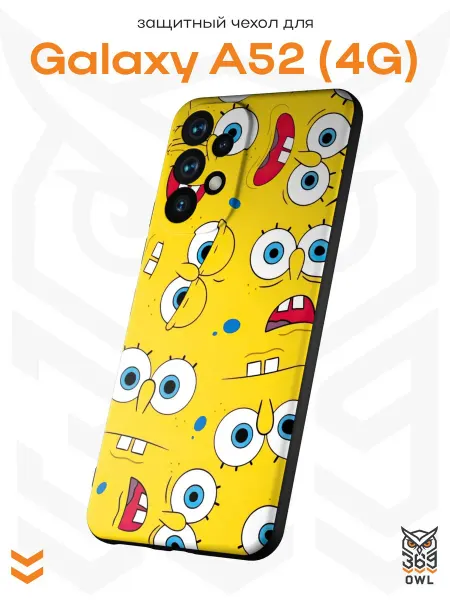 OWL369 Чехол на Samsung A52 4G с принтом Губка Боб