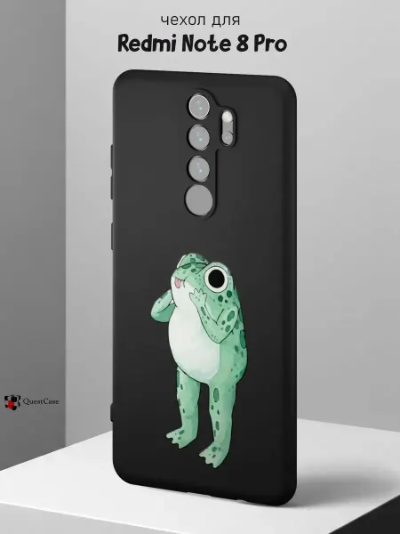 QuestCase Чехол на Redmi Note 8 Pro с принтом Лягушка