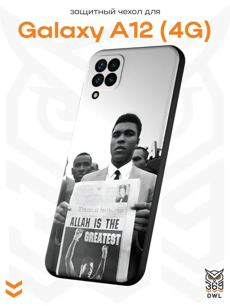 OWL369 Чехол на Samsung A12 с принтом Мухаммед Али