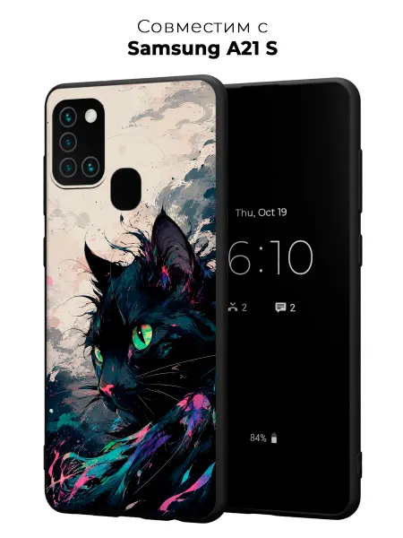 Vip Case Чехол на Samsung Galaxy A21S Кот Акварелью