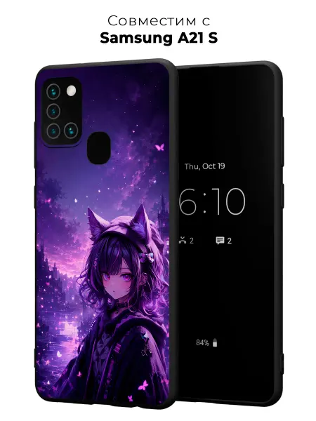 Vip Case Чехол на Samsung Galaxy A21S Аниме Девушка Кошка