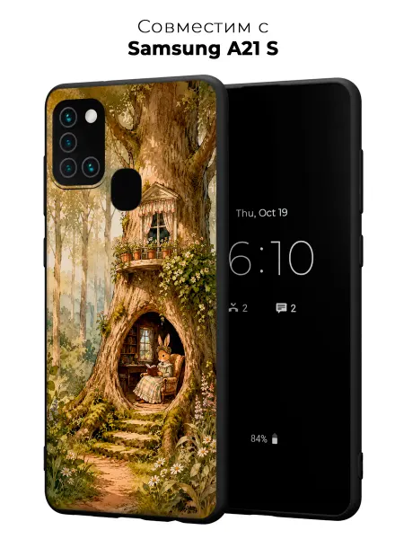 Vip Case Чехол на Samsung Galaxy A21S Лесной домик зайчика