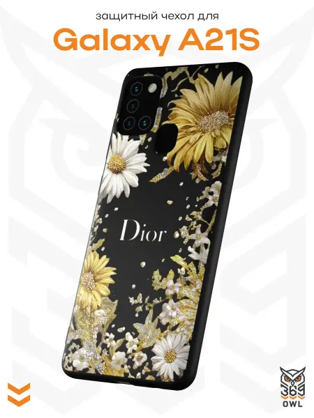 OWL369 Чехол на Samsung A21S с принтом в стиле Dior