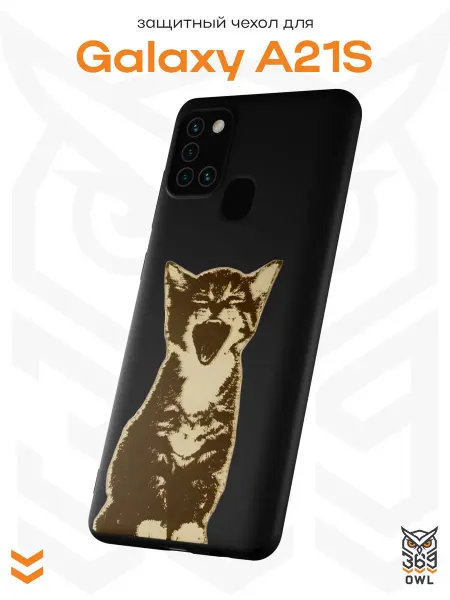 OWL369 Чехол на Samsung A21S с принтом Котик Y2K