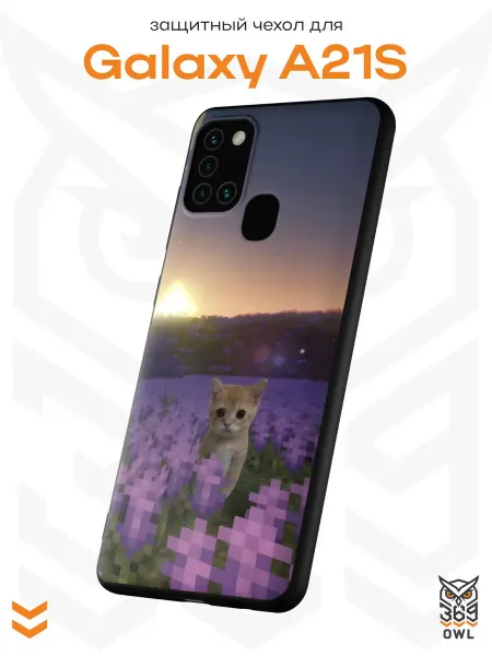 OWL369 Чехол на Samsung A21S с принтом Котик мем