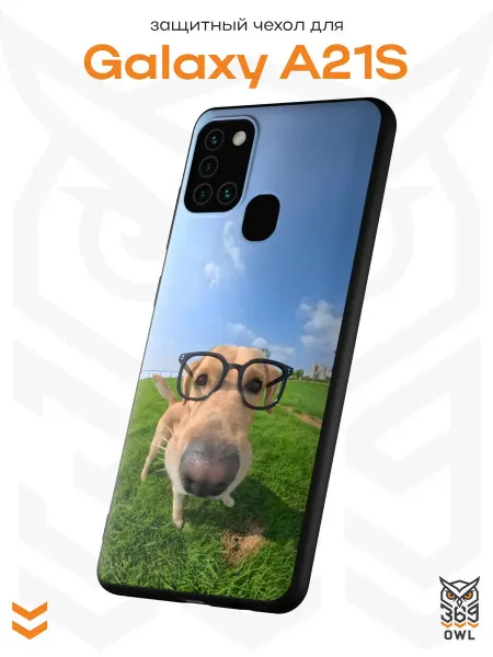OWL369 Чехол на Samsung A21S с принтом Собака мем