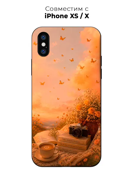 Vip Case Чехол на Apple iPhone X Xs Золотой час и бабочки