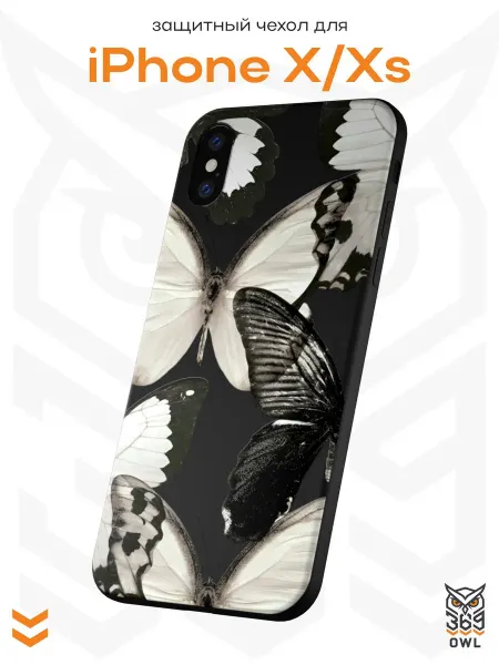 OWL369 Чехол на Apple iPhone X и XS с принтом Бабочки