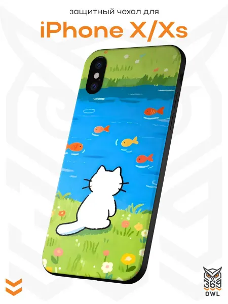 OWL369 Чехол на Apple iPhone X и XS с принтом Котик