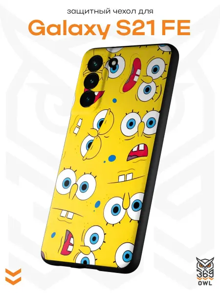 OWL369 Чехол на Samsung S21 FE с принтом Губка Боб