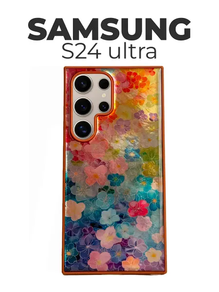 TelCase Чехол на samsung s24 ultra с цветочками