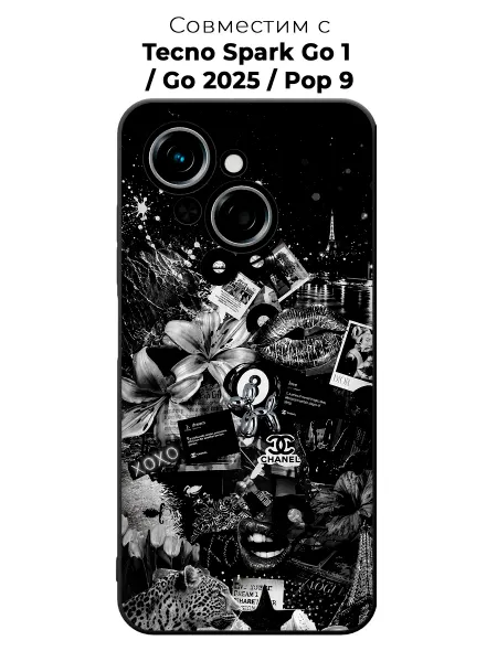 Vip Case Чехол на Tecno Spark Go 1 Go 2025 Pop 9 Y2K Chanel