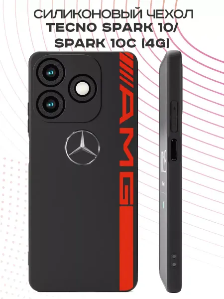 YG case Чехол на Tecno Spark 10 Spark 10c 4G с принтом Mercedes AMG