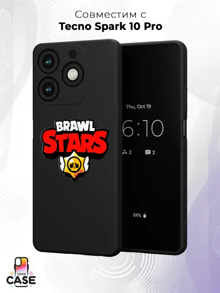 Cover Case Чехол на Tecno Spark 10 Pro с принтом Brawl Stars