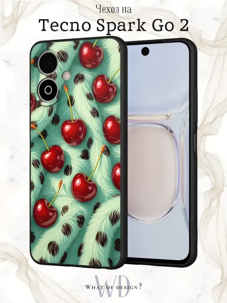 What of Design? Чехол на Tecno Spark Go 2 с леопардовым принтом