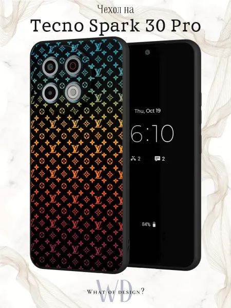 What of Design? Чехол на Tecno Spark 30 Pro с принтом Louis Vuitton