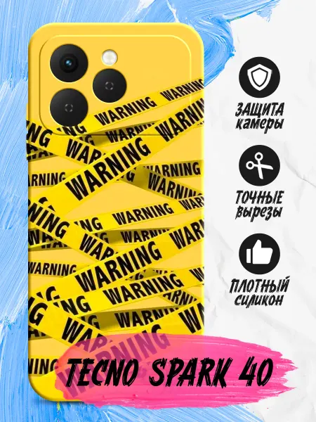 TECNO Чехол для Spark 40 черный с картинкой