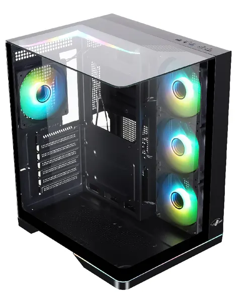 Eurocase Корпус ATX A2751 черный, без БП, USB 3.0 USB Type-C