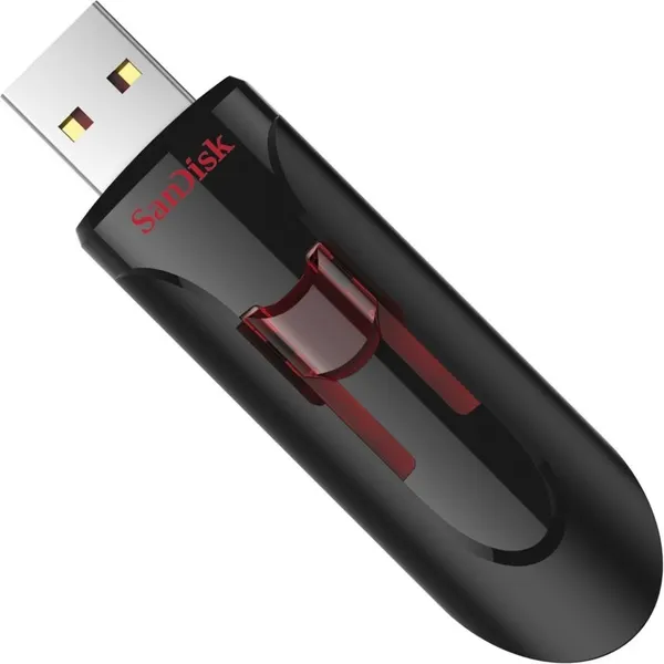 SanDisk 64 ГБ USB-флеш-накопитель Cruzer Glide (SDCZ600-064G-G35), USB 2.0, до 22 Мб/сек, Пластик, черный;красный