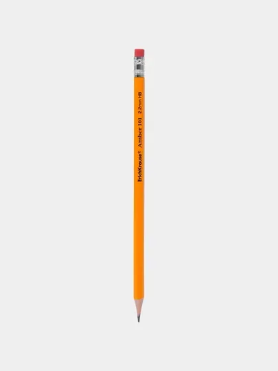 Чернографитный карандаш ErichKrause Amber, шестигранный, с ластиком, HB 45602 q0000053335