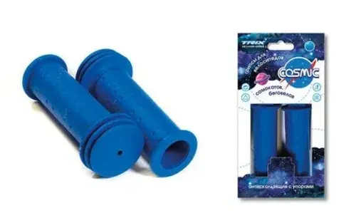 Грипсы TRIX Cosmic для детских велосипедов, резиновые, 102мм, антискользящие с упорами, синие GRTXG9