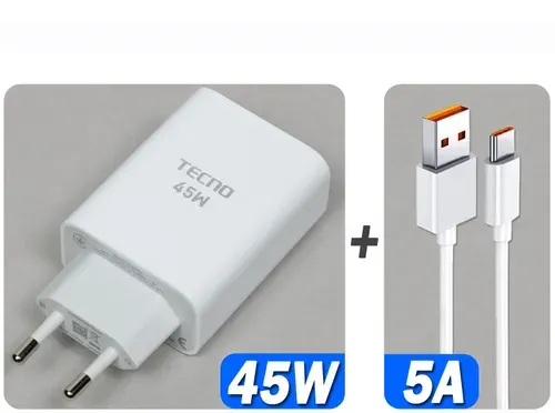 Зарядное устройство TECNO U450TEA 45W + кабель 5A