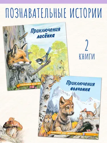 Рассказы о животных. Издательство фламинго. Приключения лисёнка и волчонка. Познаем мир вокруг нас. Книжки для детей от 3 лет. Детские книги для чтения. (комплект 2 книги) | Гурина Ирина Валерьевна