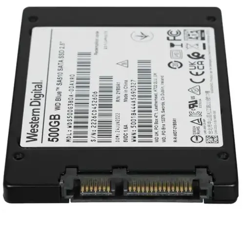 Western Digital 500 ГБ Внутренний SSD-диск Blue SA510, 2.5", SATA (WDS500G3B0A)