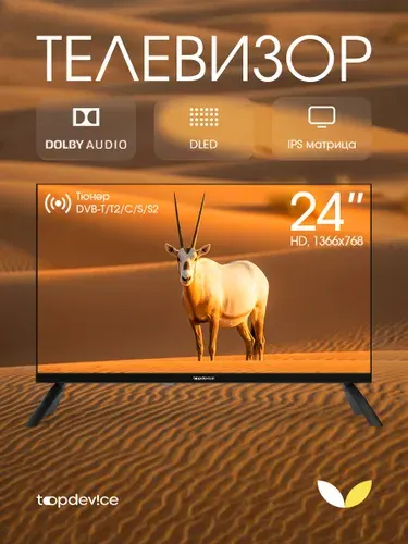 Topdevice Телевизор TDWC24BH1000I 24″ HD, черный