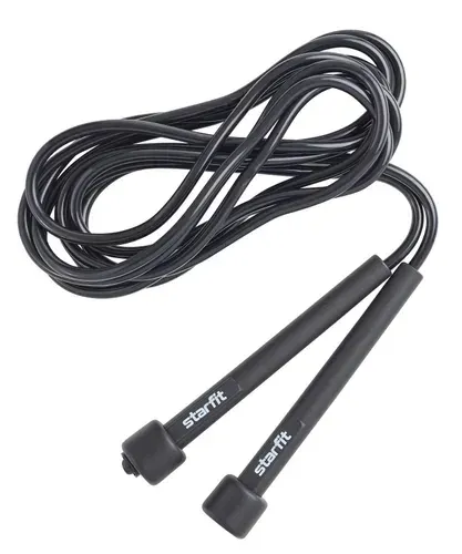 Скакалка Starfit RP-101 ПВХ с плаcтиковой ручкой, черный, 3 м